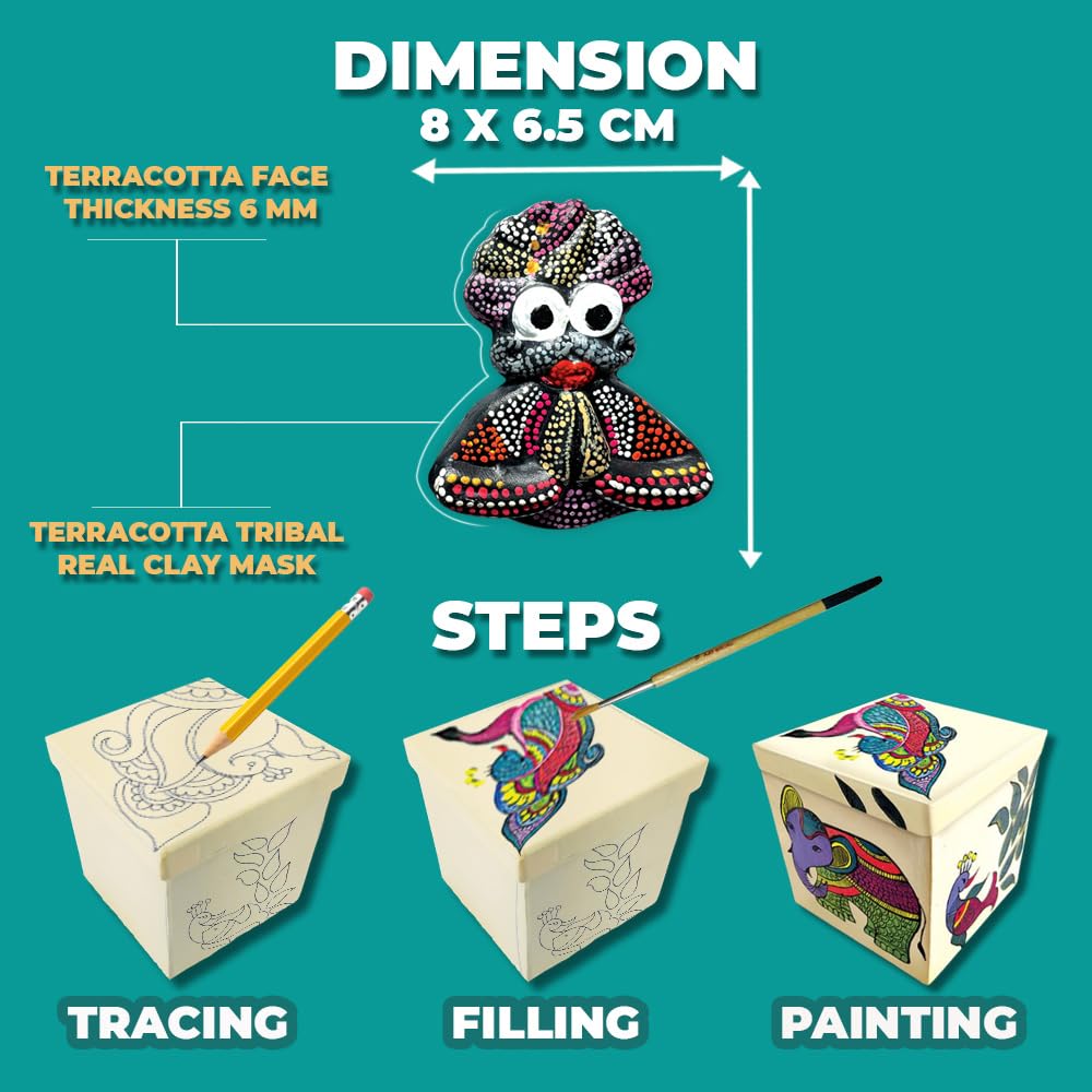 ToyKraft Paint Your Own Folk Decors DIY Art & Craft Kit | Learn 3 Indian Art Forms | Creative Painting & Home Decoration Activity