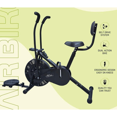 FC-110 BST Air Bike Exercise Cycle with Moving or Stationary Handle | with Back Support Seat & Twister | Adjustable Resistance | Fitness Cycle for Home Gym  | COD Not Available