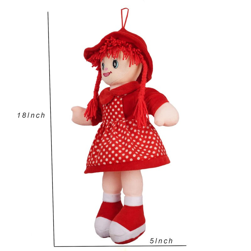 Rinky Doll Super Soft Washable Doll Soft Toy | Stuffed Soft Plush Toy Red - 45 Cm