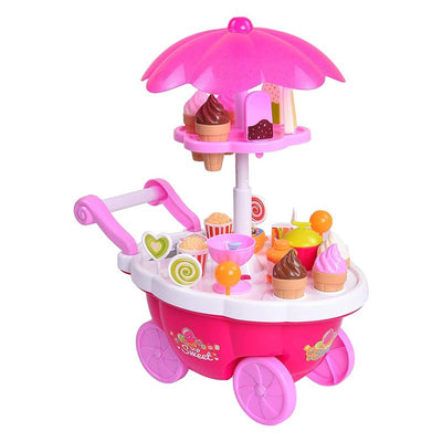 Battery Operated Luxury Sweet Shopping Ice Cream Trolley Pretend Role Play (Multicolour)