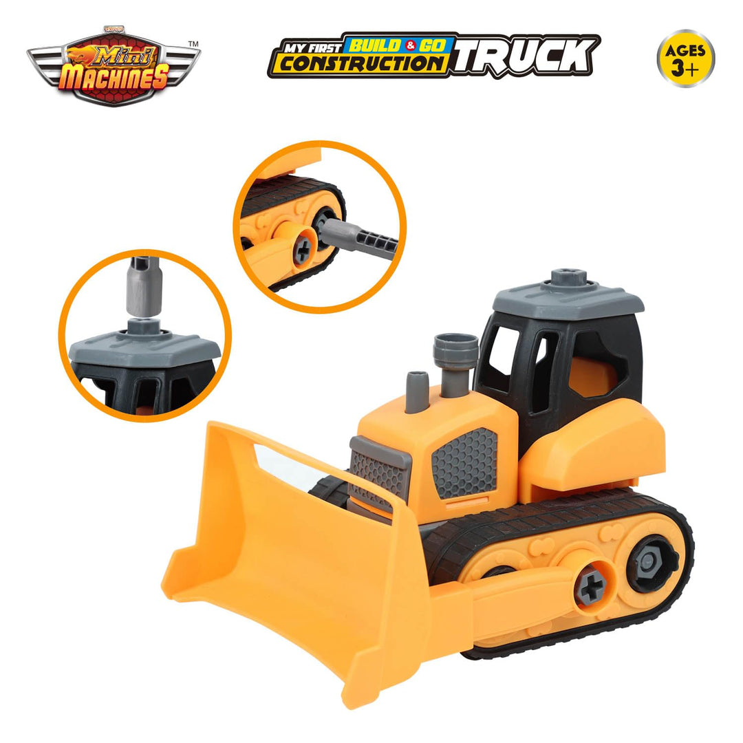 Scoodle Mini Machines My First Build & Go - Construction Truck Toy | Pull Back Vehicle for Kids