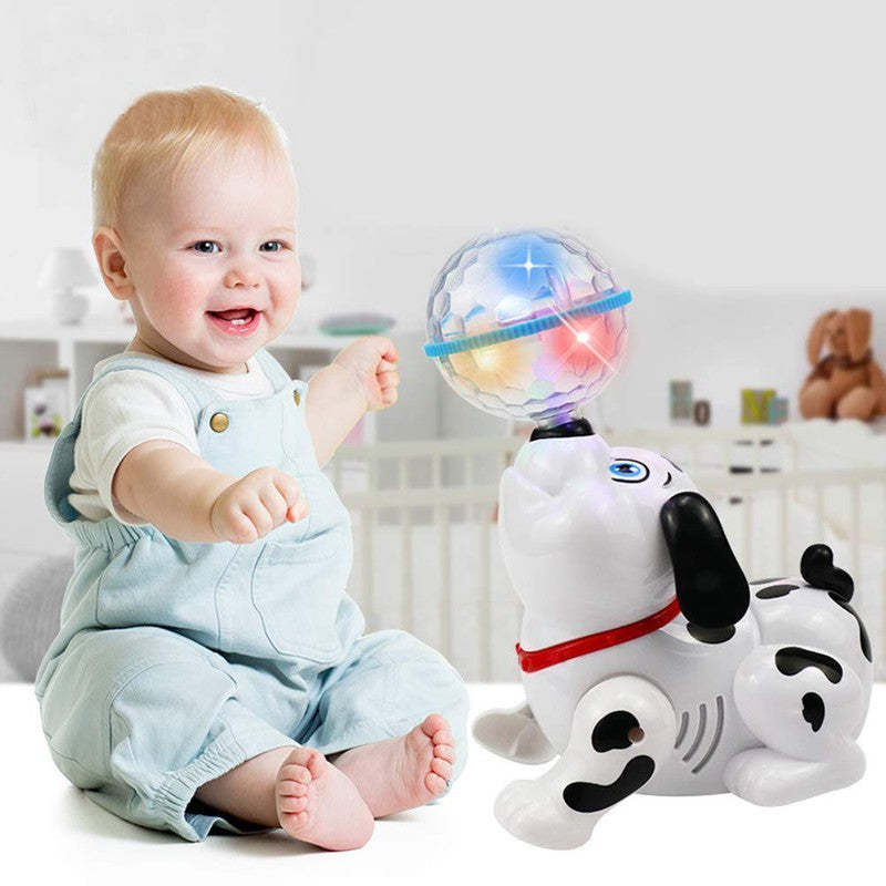 360 Degree Rotating Dancing Dog Toy with LED Light Ball & Sound (2-5 Years)