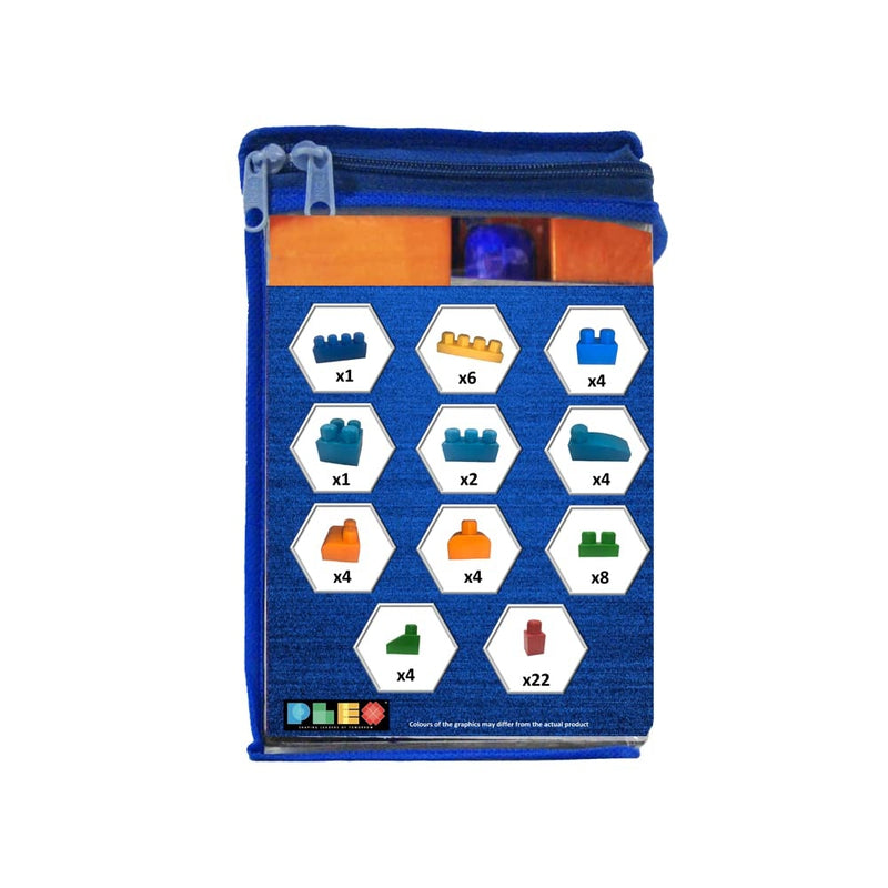 Building & Construction Blocks Educational Toy (Blue Bag - 60 Pieces)