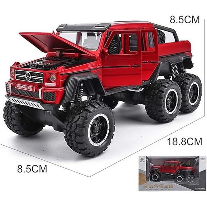 Resembling Amg 6X6 Kids Metal Diecast Car Modal Zinc Alloy Pull Back Car Toy Vehicles (Red)