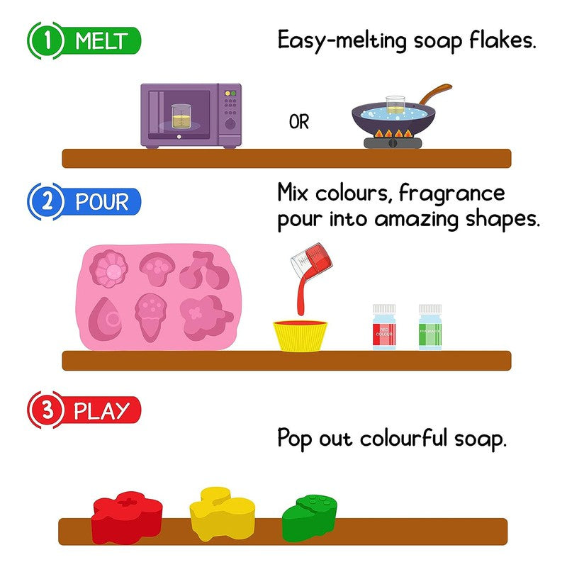 DIY Soap Making Kit with Fragrance and Different Shapes Educational & Learning Science Activity Toy Kit