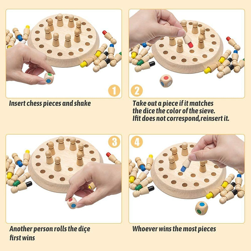 Wooden Colorful Memory Match Stick Game (Early Educational Toy)