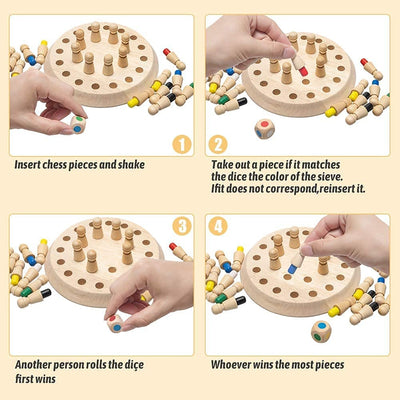 Wooden Colorful Memory Match Stick Game (Early Educational Toy)