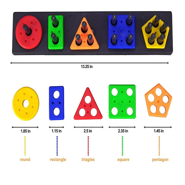 Shapes Sorting and Stacking Geometric Blocks Board (1-3 Years)