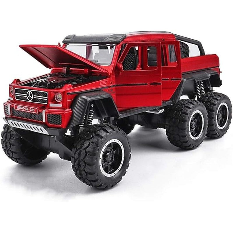 Resembling Amg 6X6 Kids Metal Diecast Car Modal Zinc Alloy Pull Back Car Toy Vehicles (Red)