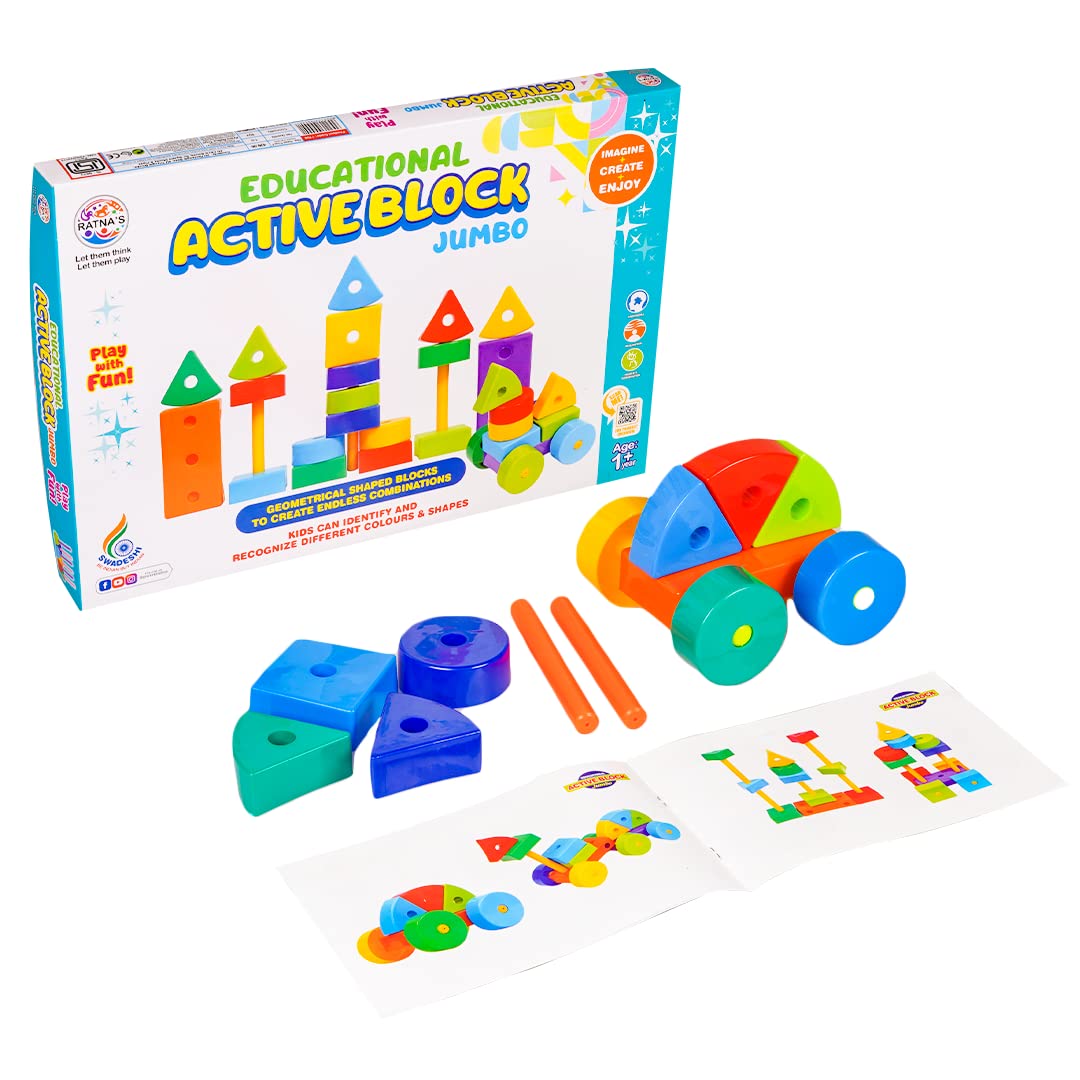 Ratna's Educational Active Blocks - Jumbo | Building Block Toys for Kids