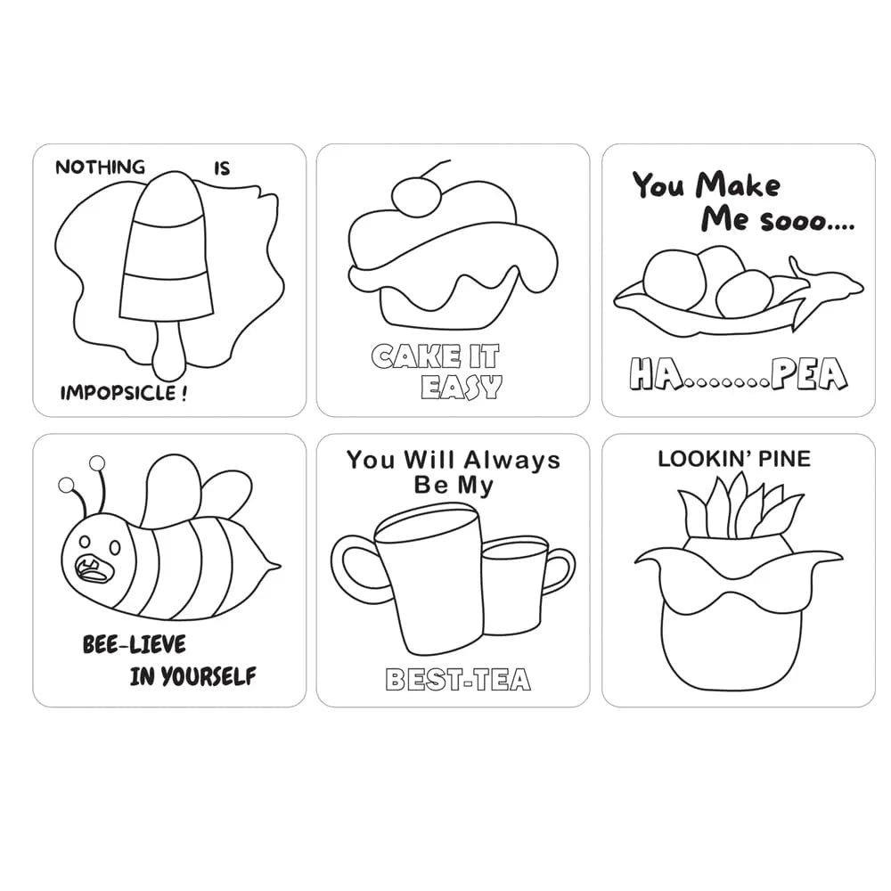 Toykraft Magnetic Giggles Tile Art | Colour & Create Fun DIY Fridge Magnets