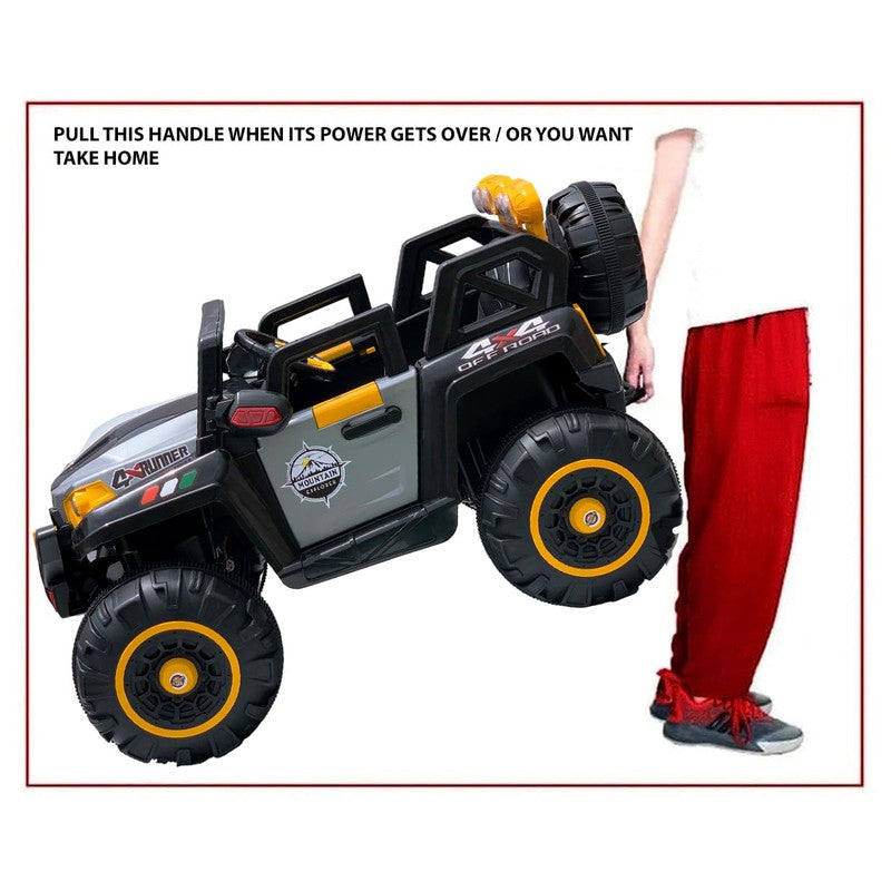 4x4 Battery Operated Electric Ride On Jeep | Motor for Steering | Remote Control | Grey/Yellow | COD Not Available