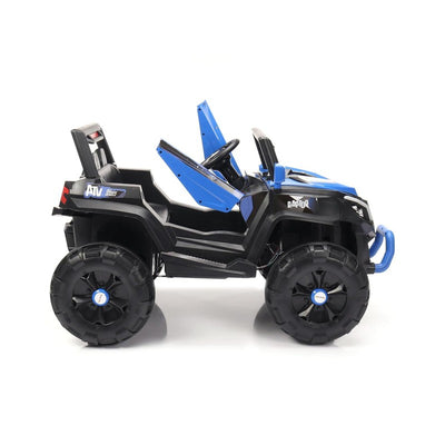 Blue Driving Jeep Ride on | Remote + Mobile App Control & Manual Steering Drive Car | Bluetooth Music Player | Loading Capacity of 50 Kg | COD Not Available