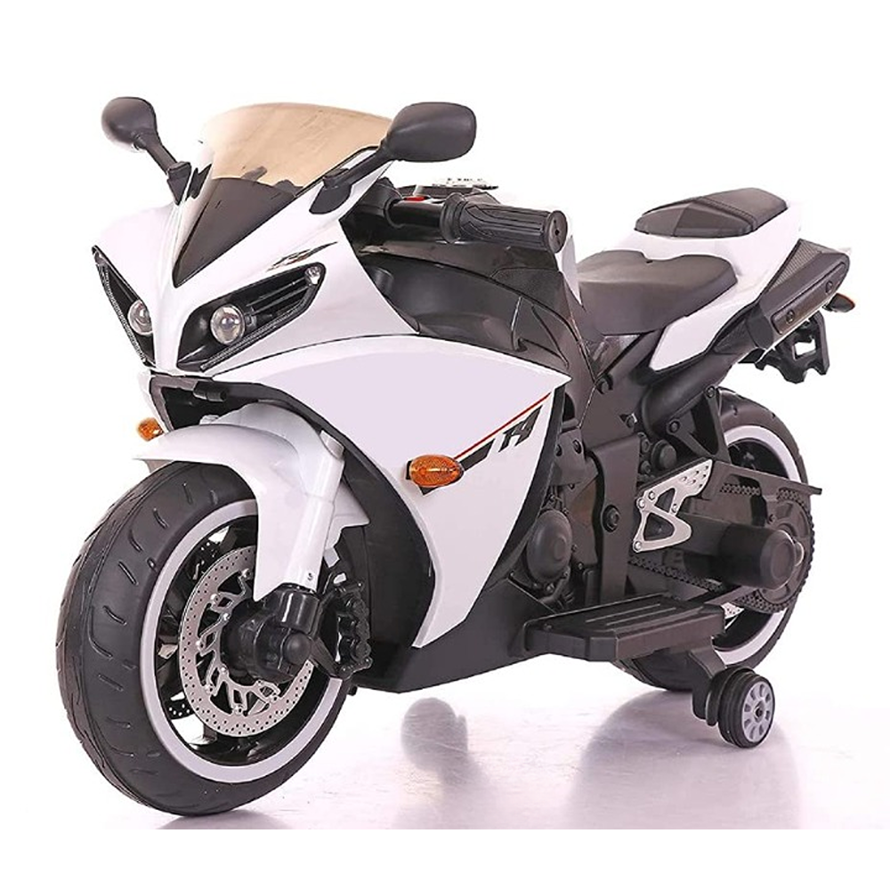 White Ride-On | Rechargeable Battery Operated | R3 Bike (COD Not Available)