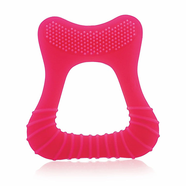 Tooth Shape Silicone Teether with Soft Bristles & Carry Case (Tooth- Pink)