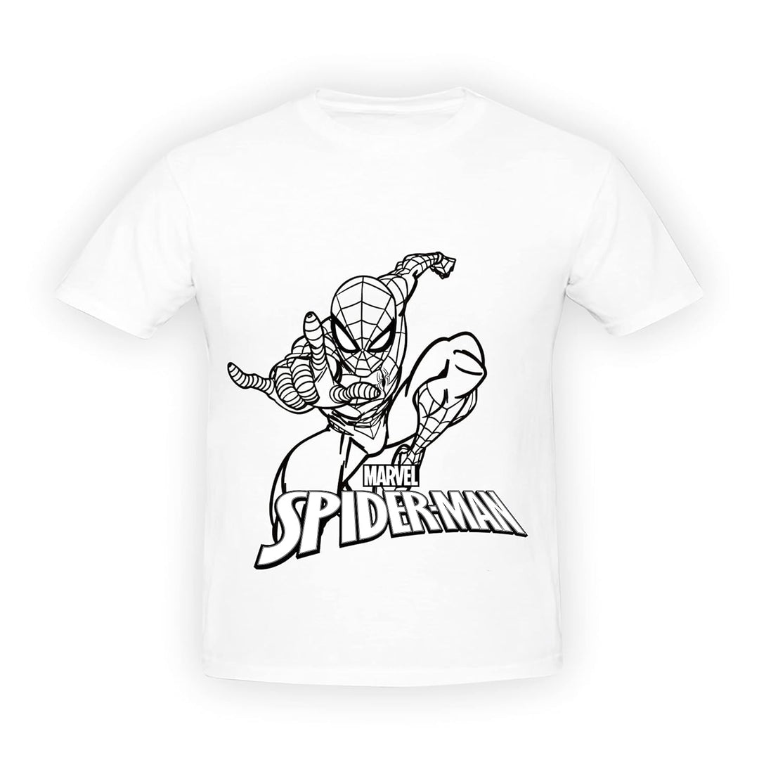 Ratna's Marvel Spiderman Theme Paint Your T-Shirt Kit - Free Size