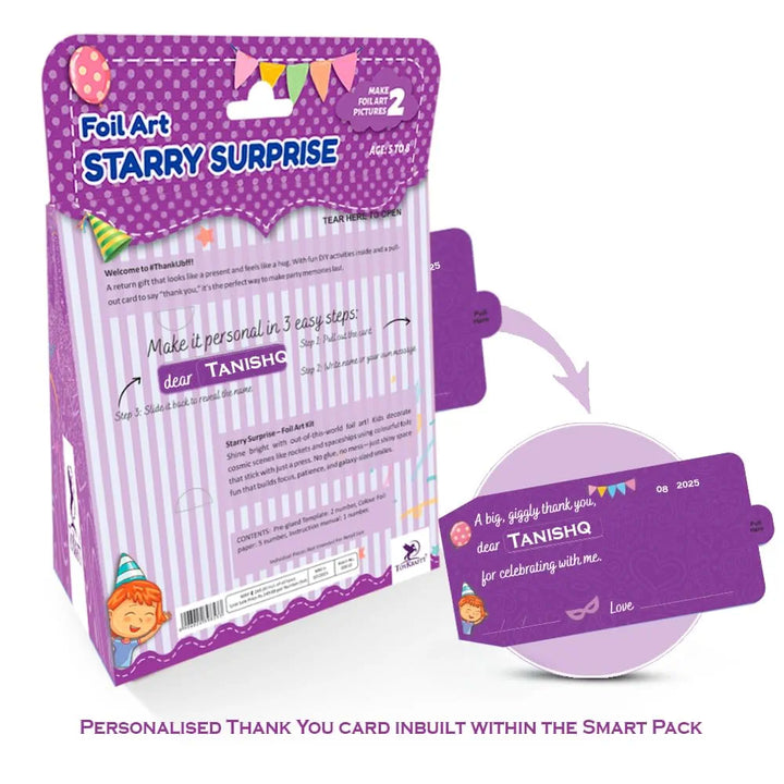 Toykraft Starry Surprise Foil Art Kit | Mess-Free Shiny Foil Art Activity | Theme Party Return Gift
