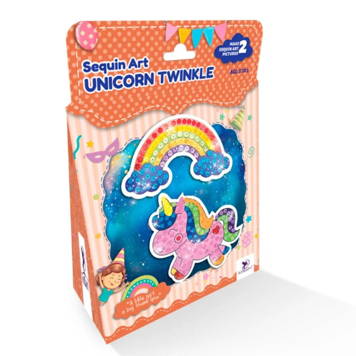 Toykraft Unicorn Twinkle | Sparkly Sequin Art DIY Kit | Creative Activity & Theme Party Return Gift