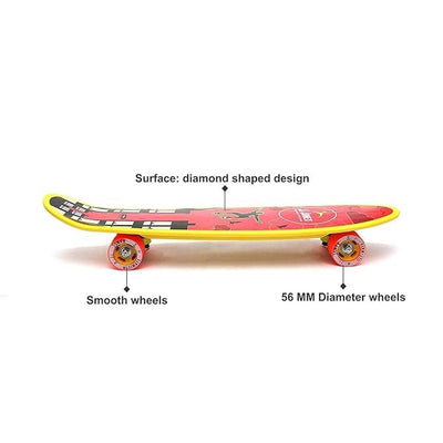 Play Fiber Skateboard | Medium | 5-15 Years | Red, Yellow | Pack of 1 | (MYC)