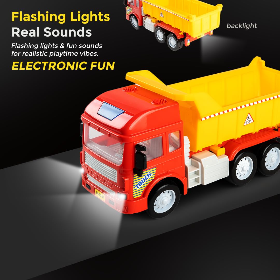 Ratna's Electronic Dumper Truck Toy | Self-Moving with Lights and Sounds