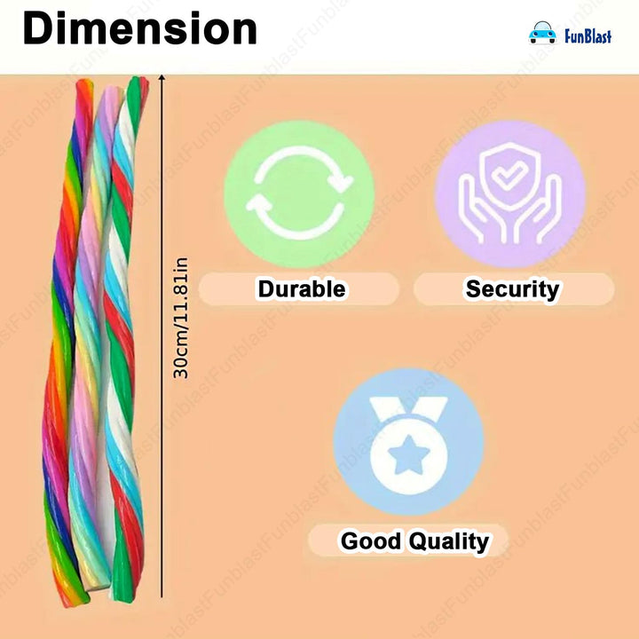 FunBlast Pack of 5 Stretchy String Fidget Toys | Colorful Candy Twist Noodle Strings for Kids