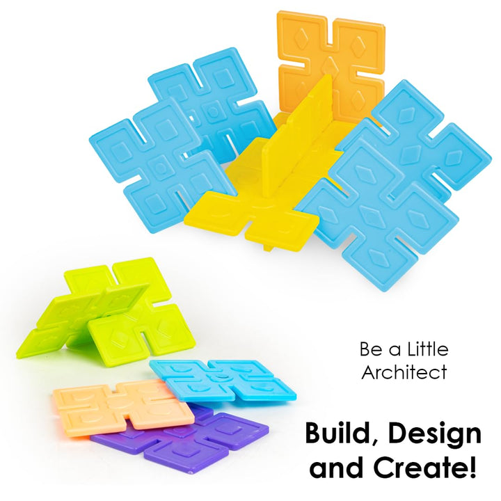 Ratna's Toddlers Architect Building Set | 60 Colourful Tiles