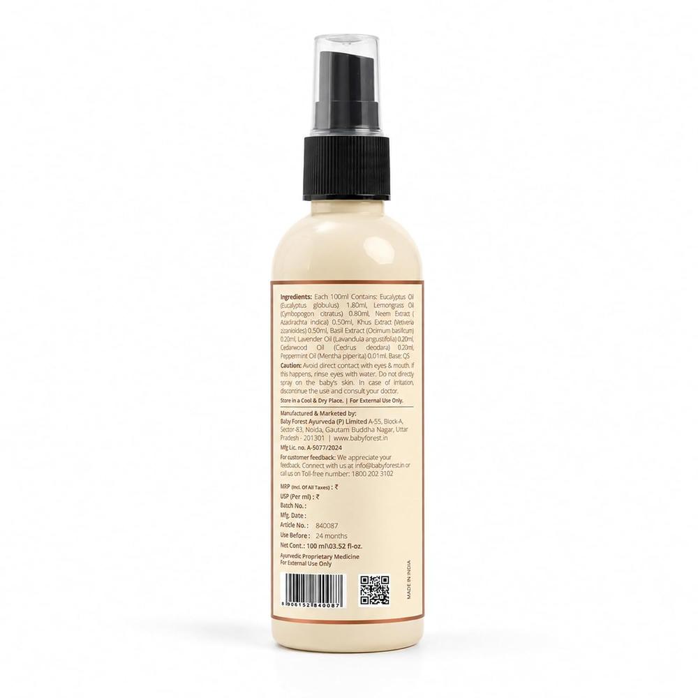 Baby Forest Mashak Kawach Mosquito Repellent Spray for Babies | 100ml | Natural Insect Repellent | Derma Safe, Vegan & Cruelty-Free