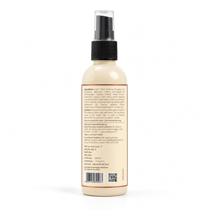 Baby Forest Mashak Kawach Mosquito Repellent Spray for Babies | 100ml | Natural Insect Repellent | Derma Safe, Vegan & Cruelty-Free