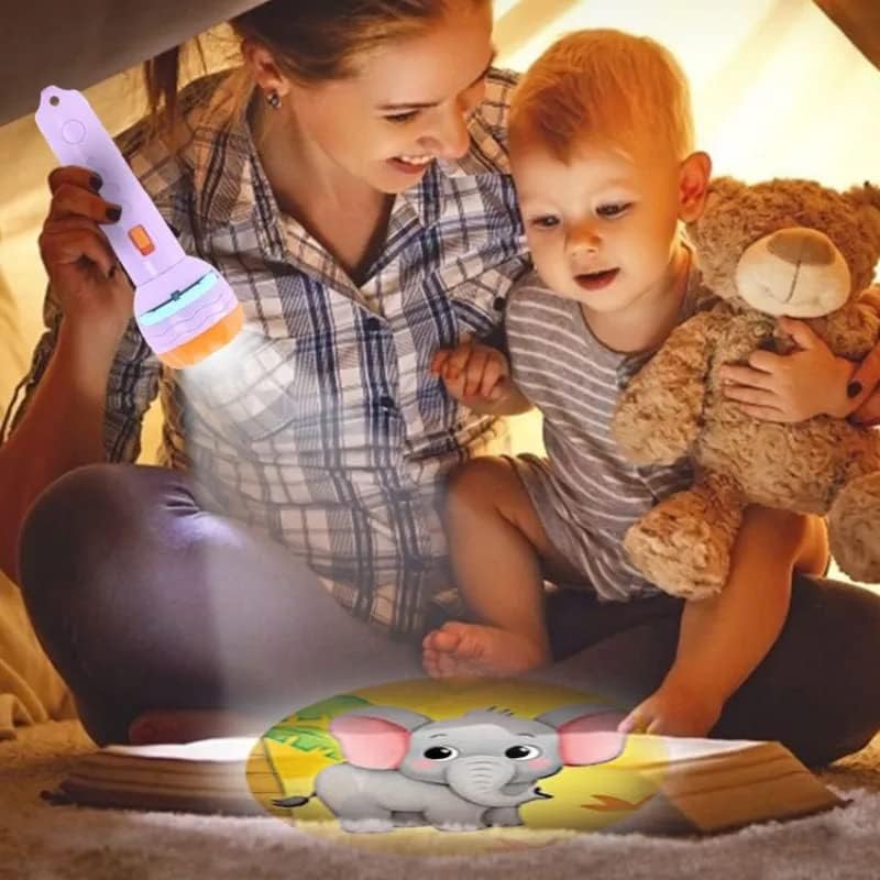 3 Slides 24 Patterns Mini Projector Torch for Kids