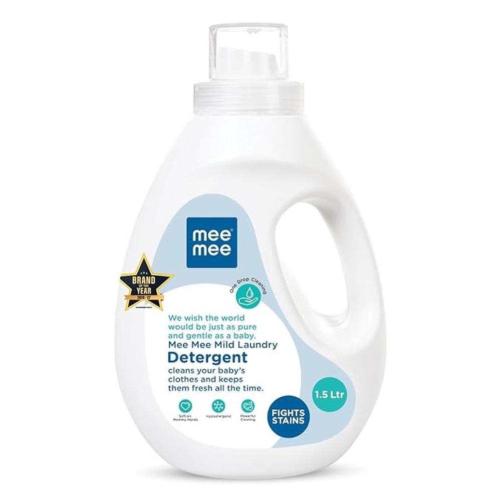 Mee Mee Baby Liquid Detergent | Safe for Mother’s Hands & Baby’s Skin | Anti-Bacterial, Removes Stains & Odor, Hypoallergenic | Mild Scent- 1.5 L