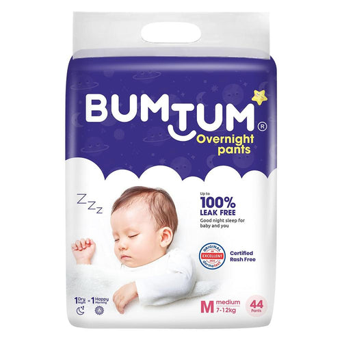 Bumtum (Size-M) Overnight Diaper Pants | 44 Pants |  | 7-12 Kgs