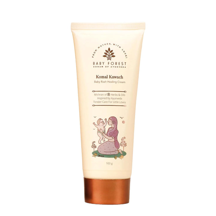Baby Forest Komal Kawach - Baby Rash Healing Cream | 8 Herbs and Oils | 100 g
