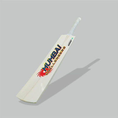 Jaspo Mumbai Challengers Scoop Poplar Willow Wood Tennis Cricket Bat (11 Inches Poplar Handle) with Soft T-20 Ball (Full Size, 35 Inches) | 12+ Years