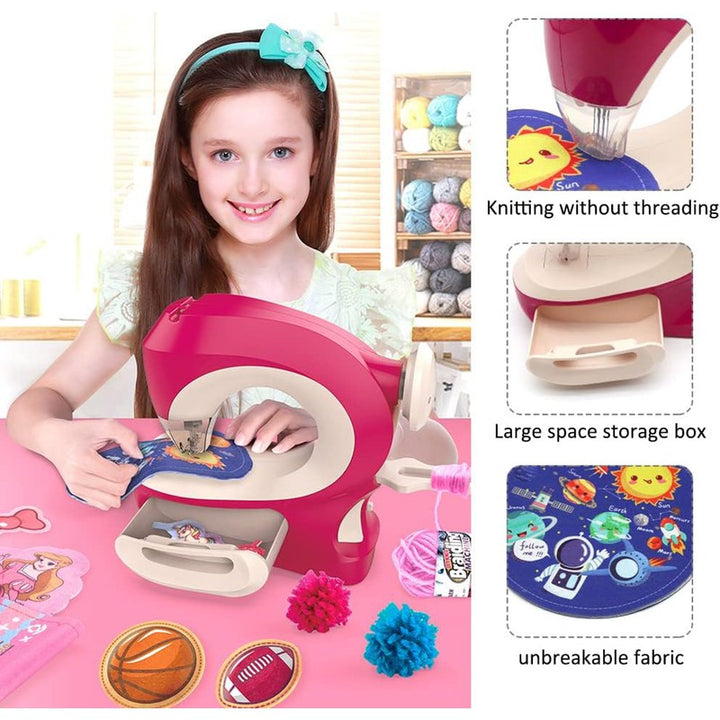 Realistic DIY Sewing Machine with Accessories (5-10 Years)