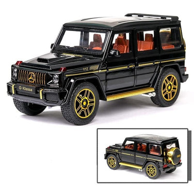 Diecast Alloy Metal Pull Back Car resembling AMG G63 with Openable Doors & Light and Music (Scale 1:32)