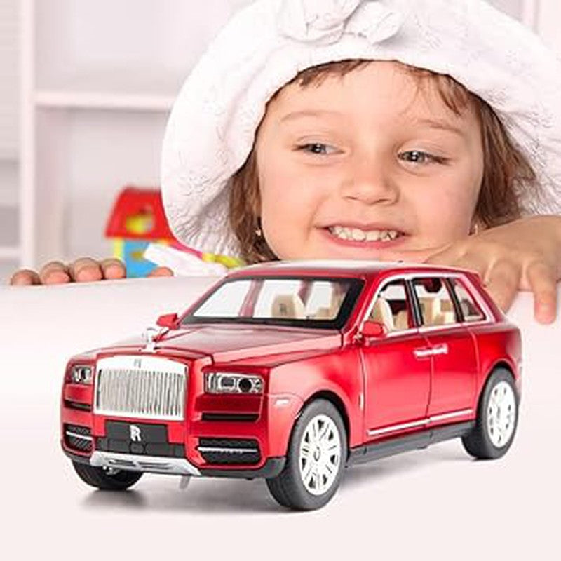 Resembling 1:32  Rolls Royce Metal Cullinan Car Open Door Music Light Multicolour (Red)