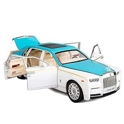 Resembling 1:24 Rolls-royce Phantom Metal Car (White/Blue)