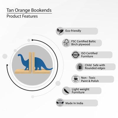 Tan Orange Book Ends (Blue)