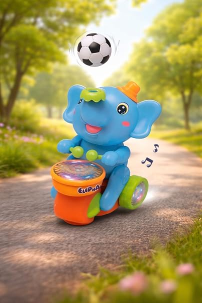 ToyBoi Elephant Musician Go Musical Toy | Bump & Go Action, Lights & Sound