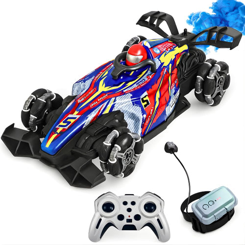 Big Drift Racing RC Car | Rechargeable Stunt Car with Gesture Watch, RGB Lights & Spray Smoke