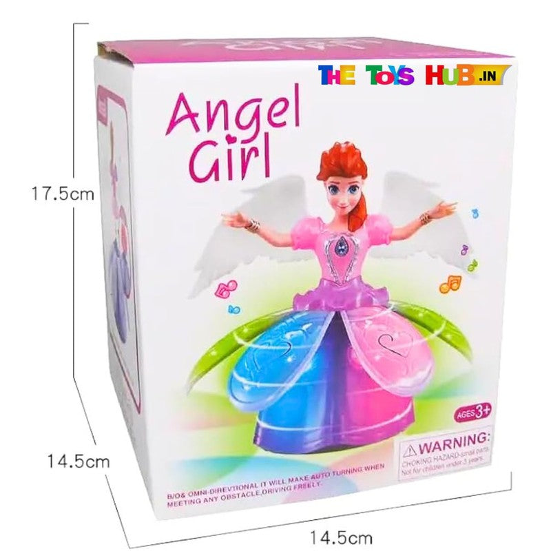 360 Degree Rotating Dancing Doll Princess Flashing Lights with Music Sound Toy (Pink)