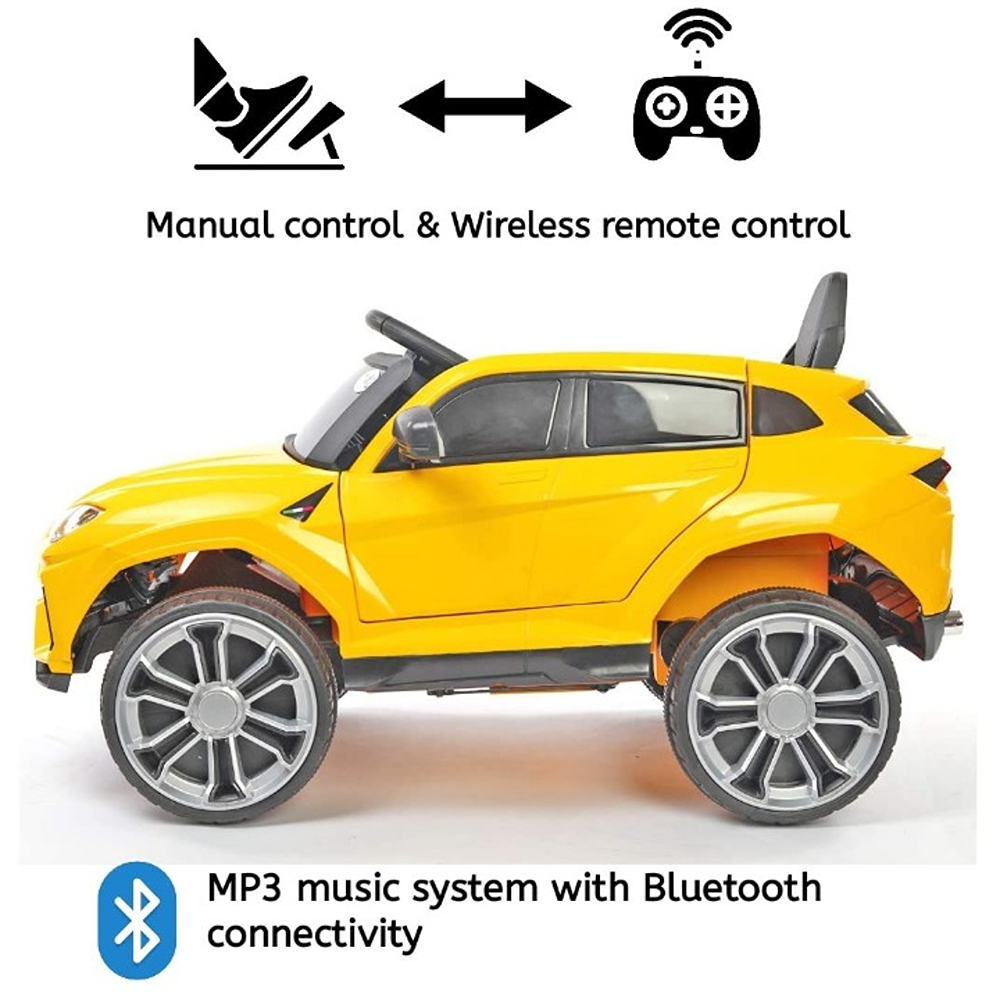 Yellow Ride-On | Wireless Remote and Rechargeable battery Operated | Lambo Car (COD Not Available)