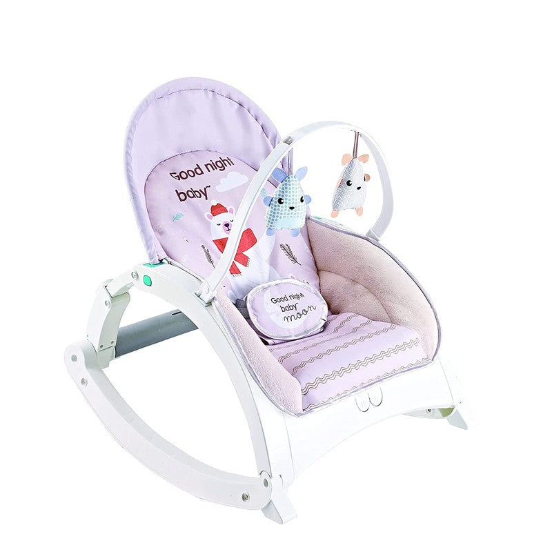 Newborn to Toddler Rock N Play Baby Rocker with Soothing Music and Vibration | Adjustable Backrest, Recline Feature, Detachable Toy Bar (Cream)