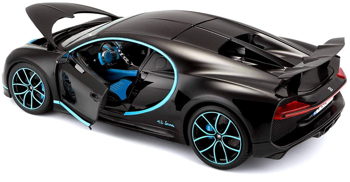 Bburago Original Bugatti Chiron Licensed Diecast Car | 1:18 Scale | Black (14 Years till Grown Ups)