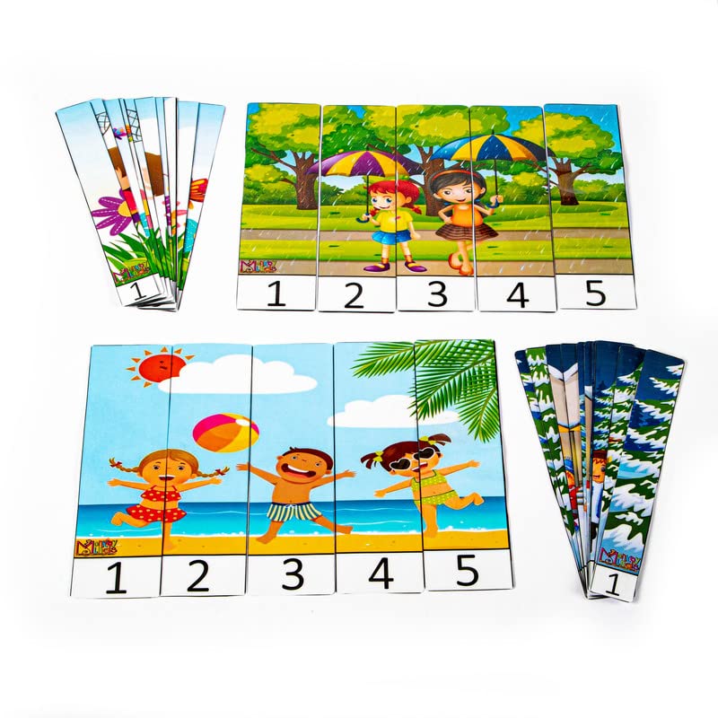 Strip Puzzles -Numbers 1- 10 - Seasons