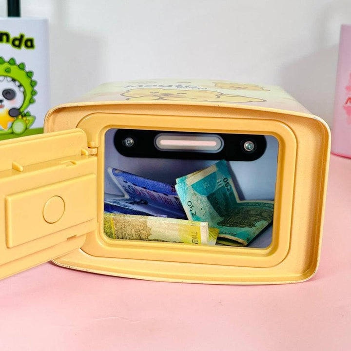 Magic World Cute Cartoon Piggy Bank with Combination Lock | Portable Money Saving & Cash Storage Box for Kids | Mini Coin Bank for Boys & Girls