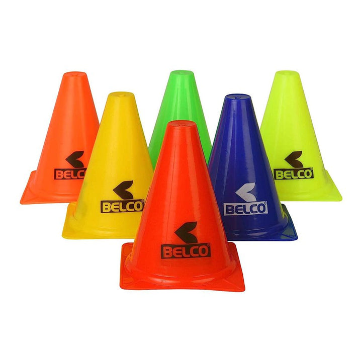 Belco Training Cone Set (Pack of 6, 10 Space Markers and Ladder Agility, 4 Meter Combos) | 8+ Years