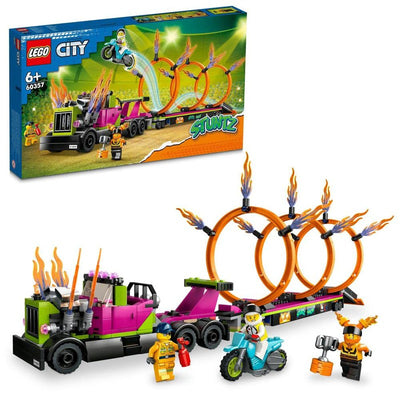 Lego City Stunt Truck & Ring of Fire Challenge Building Blocks Set (479 Pieces)