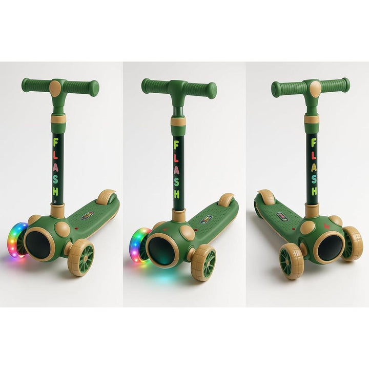 Childcare Flash 3-Wheel Kick Scooter for Kids | Glow & Music | Adjustable Height & Foldable Design