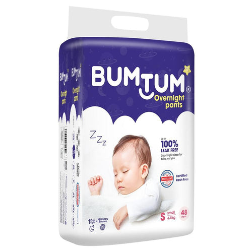 Bumtum (Size-S) Overnight Diaper Pants | 48 Pants |  | 4-8 Kgs